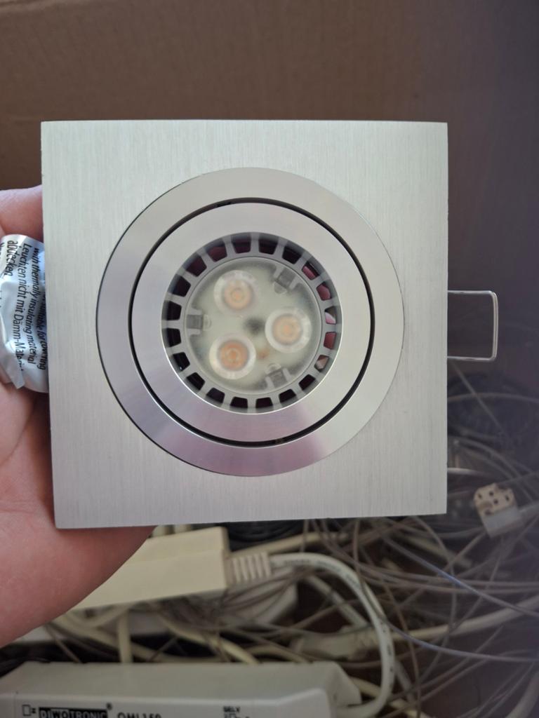 12x Diwotronic OMI 150 LED Inbouwspots (6 rond, 6 vierkant), Huis en Inrichting, Ophalen, Gebruikt, Plafondspot of Wandspot
