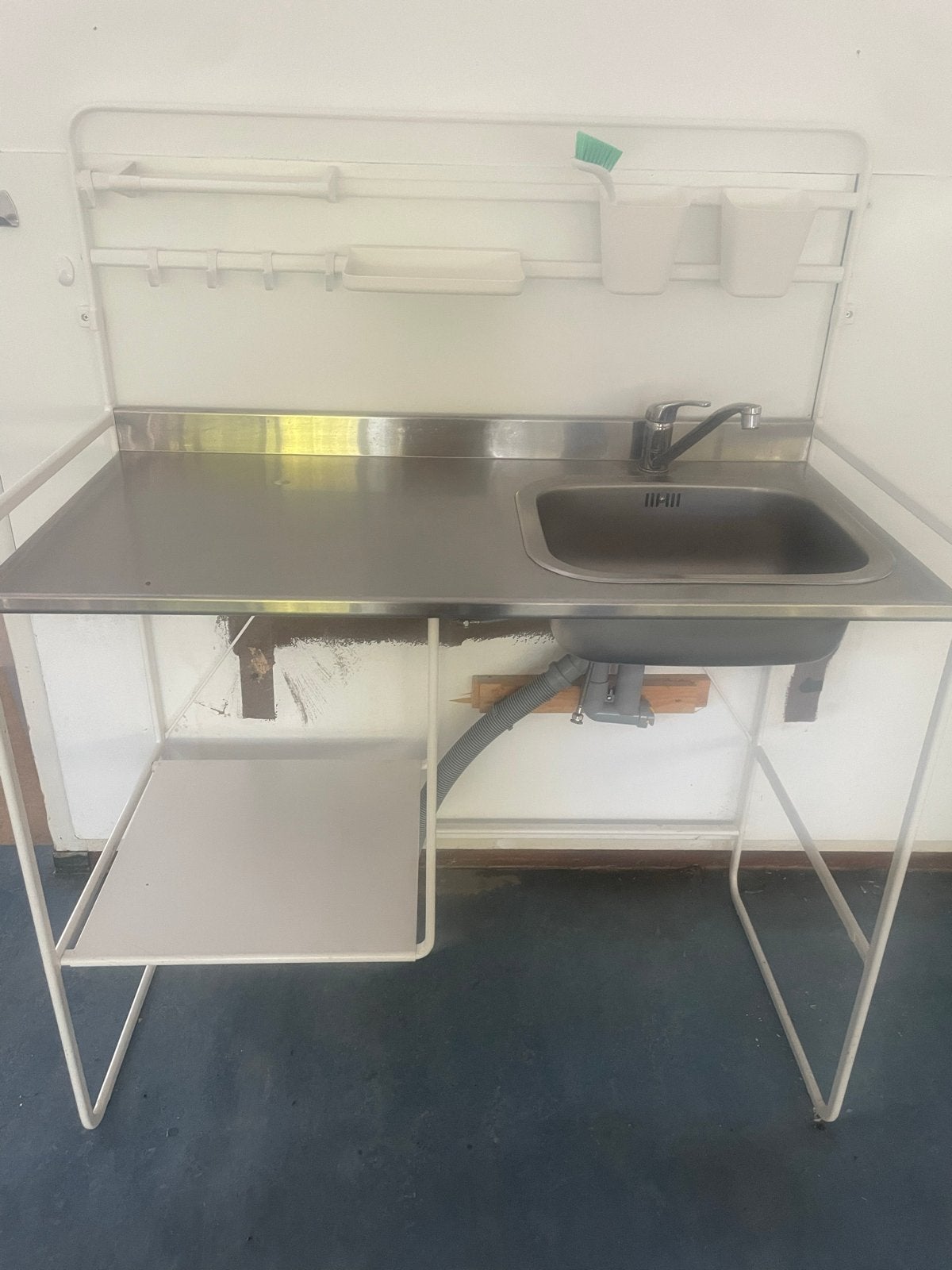 IKEA kitchenette met RVS blad en spoelbak, Ophalen, Gebruikt, Wit, Overige typen