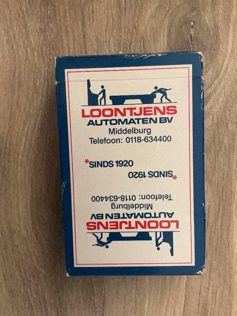 Vintage speelkaarten Loontjens Automaten BV Middelburg, Vijf spelers of meer, Ophalen of Verzenden, Gebruikt, Loontjens Automaten BV