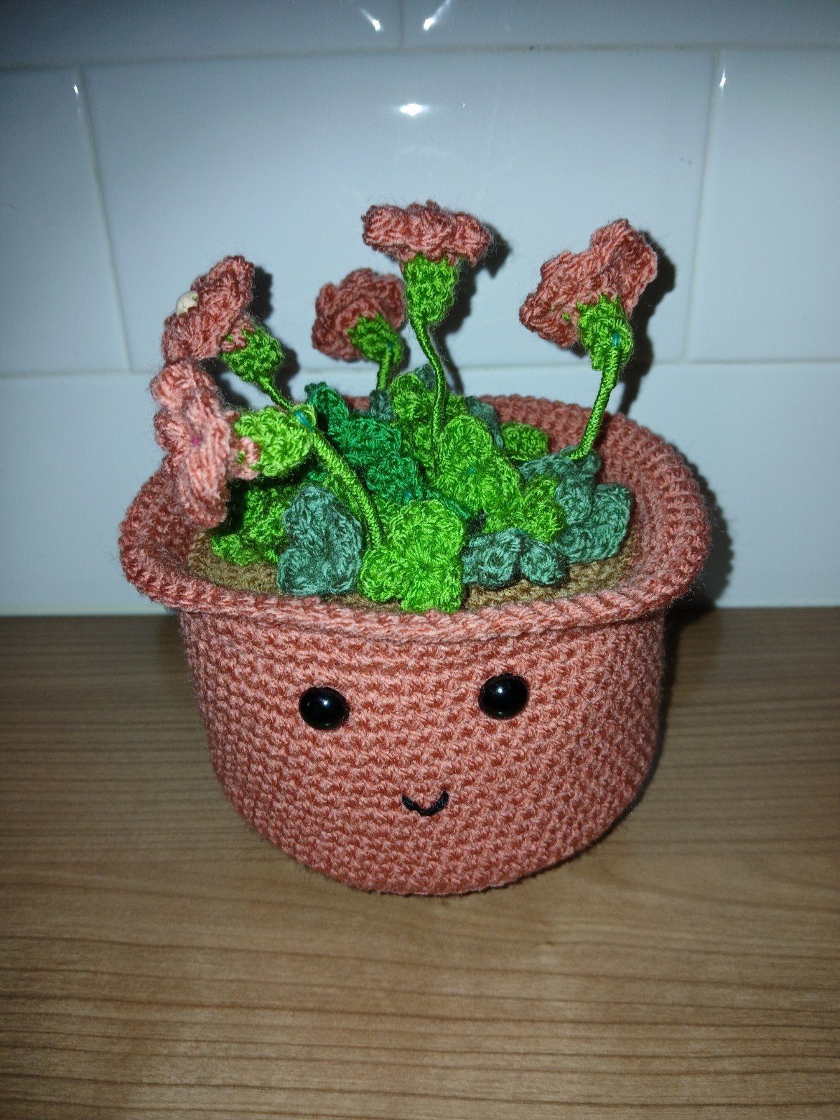 Gehaakte bloempot, Handgemaakt, Textiel, Nieuw, Meerkleurig