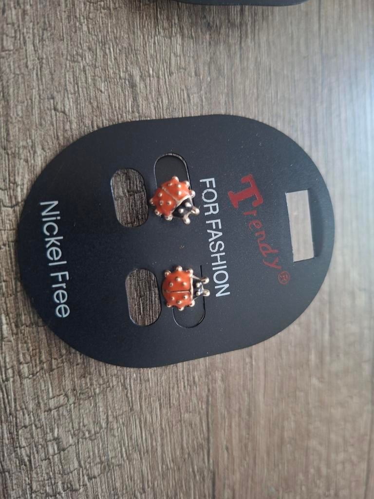 Oorbellen lieveheersbeestje, Ophalen of Verzenden, Nieuw, Zilver, Overige materialen
