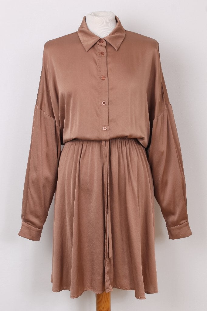 Zomer! Jurk van zijde van JANICE maat 40, Kleding | Dames, Jurken, Maat 38/40 (M), Janice, Bruin, Ophalen of Verzenden