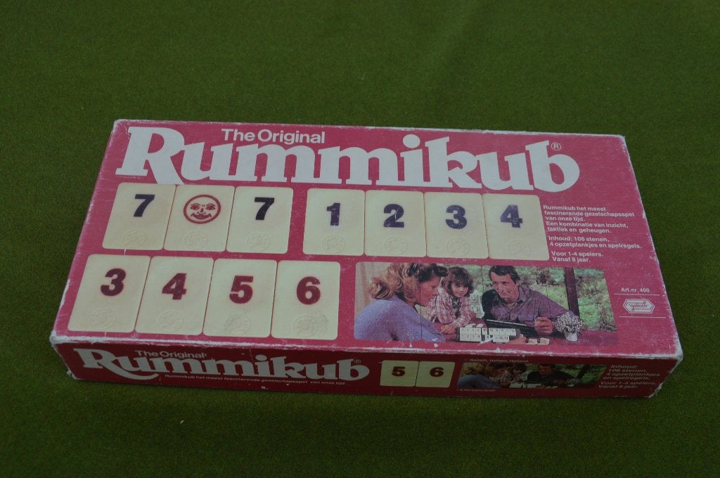 Vintage Original Rummikub van Goliath in een rode doos `80s, Een of twee spelers, Ophalen of Verzenden, Gebruikt, Goliath