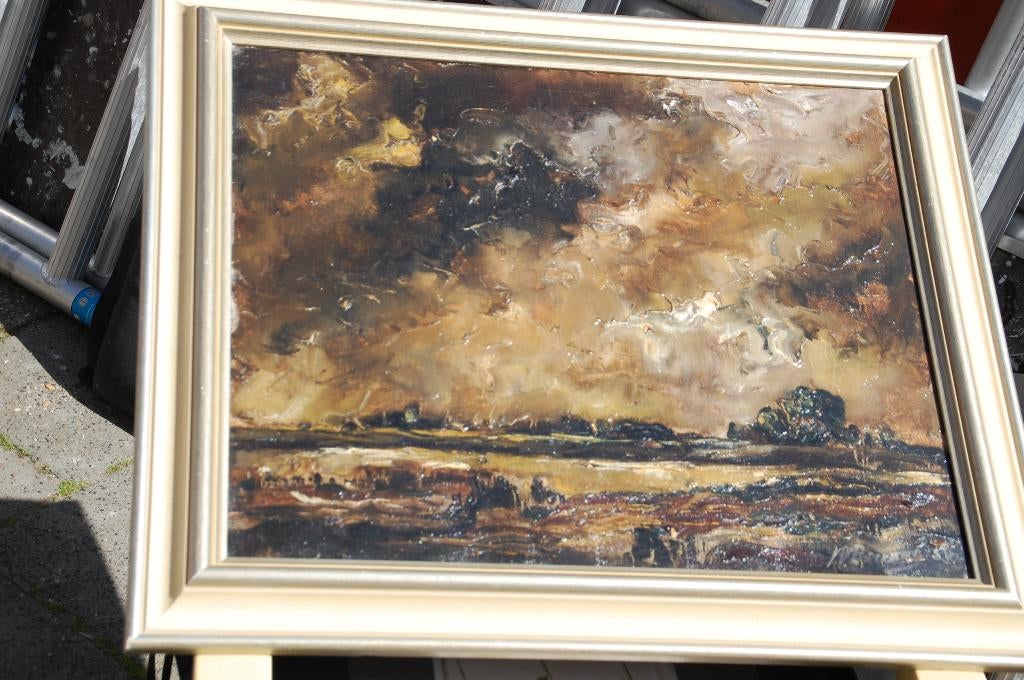Parelmoer lucht /Schilderij van Koemans, Ophalen of Verzenden
