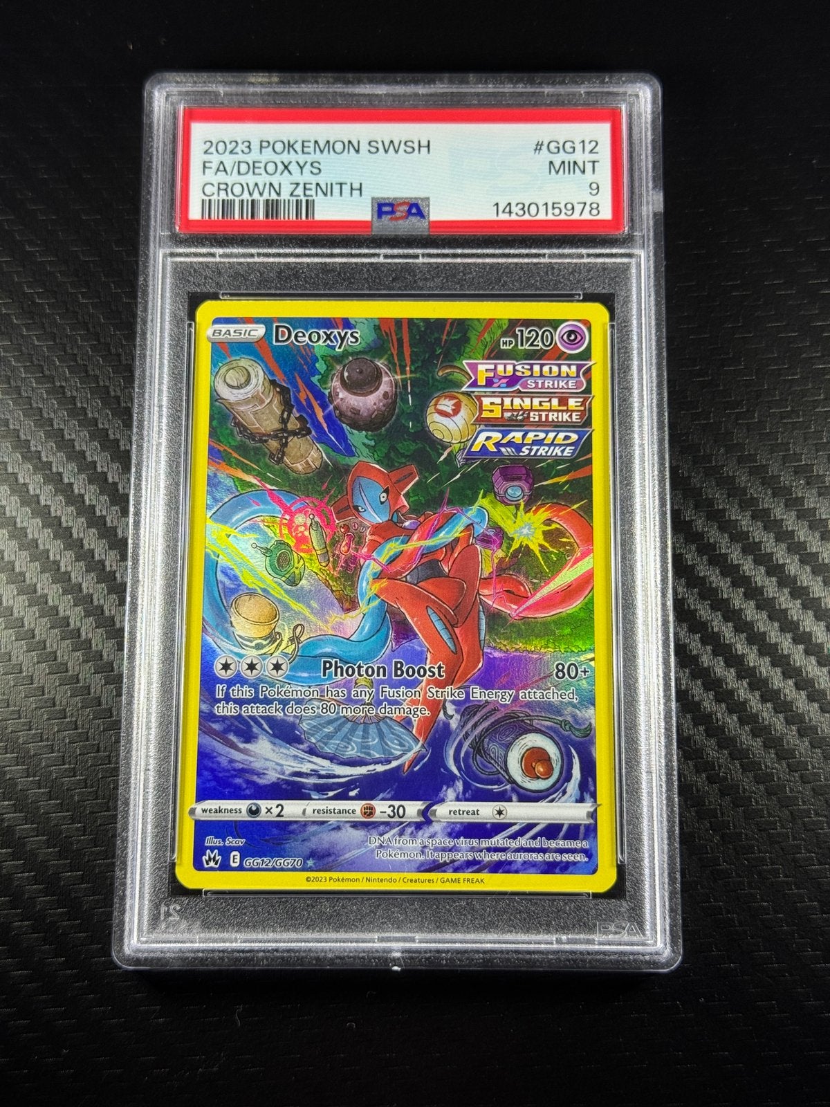 Deoxys | PSA 9 | Psychic | Holo | 2023 | #GG12/GG70, Ophalen of Verzenden, Zo goed als nieuw