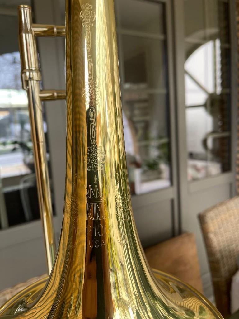 King trombone 2103 B - Bach Stradivarius model 42, Ophalen of Verzenden, Gebruikt, Tenor, Met koffer