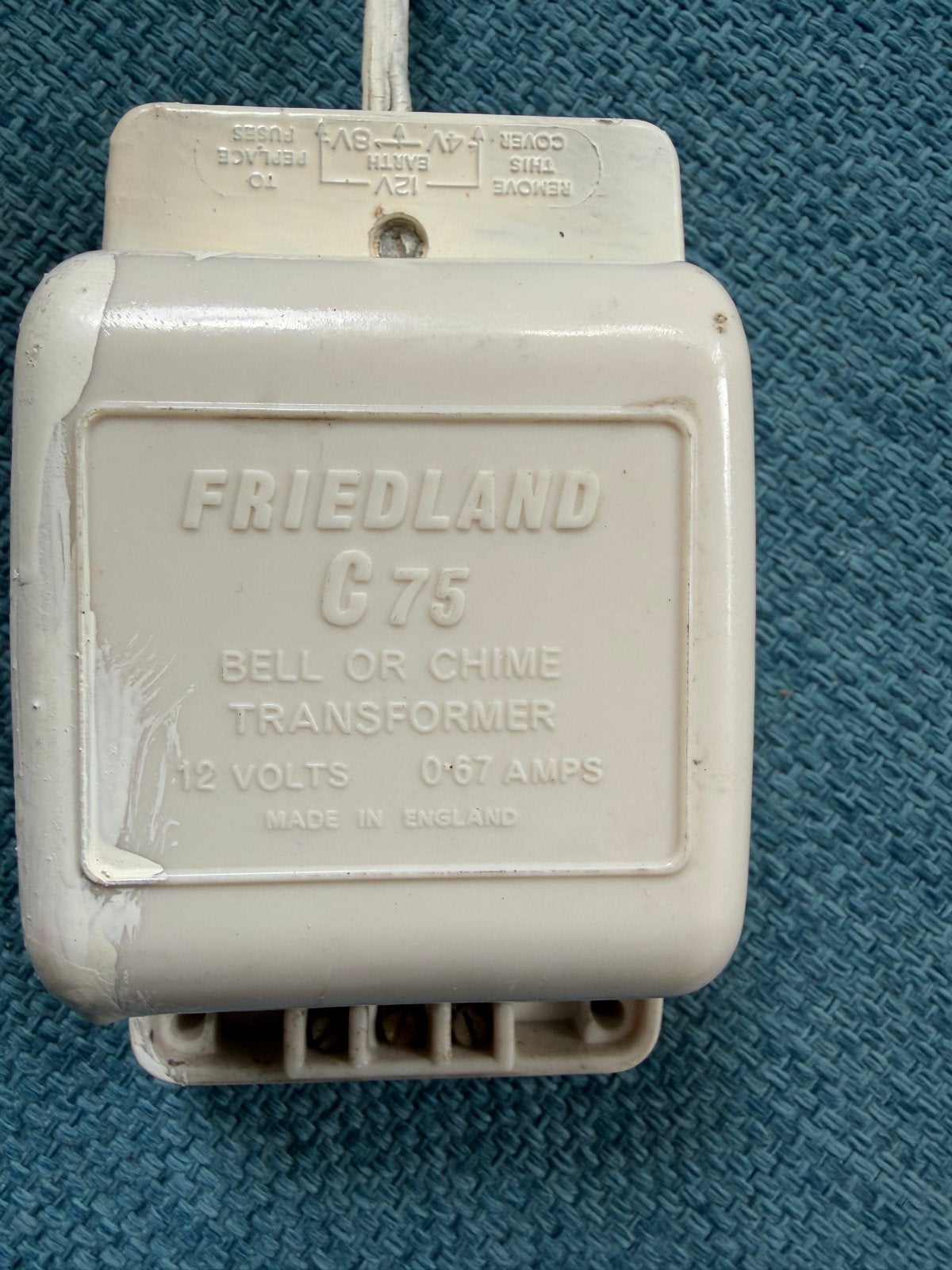 Friedland C75 Bel- of Gongtransformator 12V 0.67A, Ophalen of Verzenden, Gebruikt, Overige merken, Overige typen