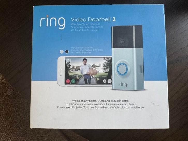 Ring video deurbel 2 met chime, Ophalen of Verzenden, Ingebouwde camera, Gebruikt, Draadloos
