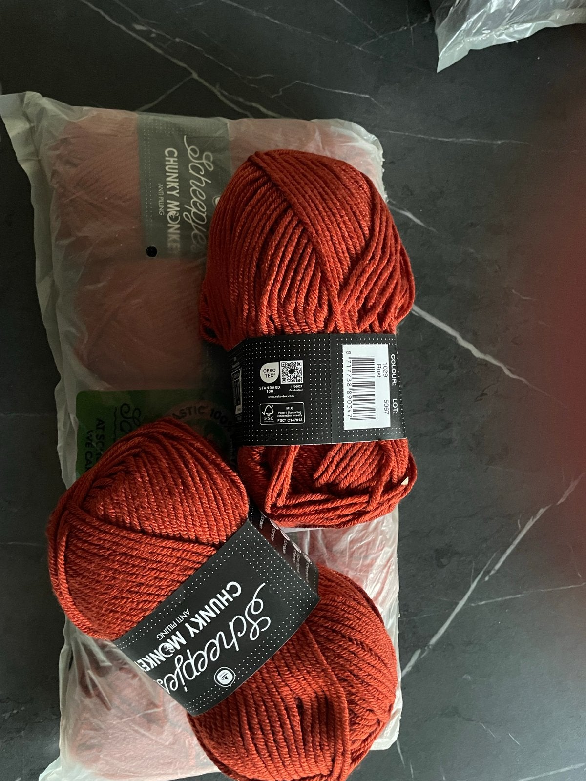 7 bollen Scheepjes Chunky Monkey garen - Rust (100% acryl), Ophalen of Verzenden, Nieuw, Breien of Haken, Wol of Garen