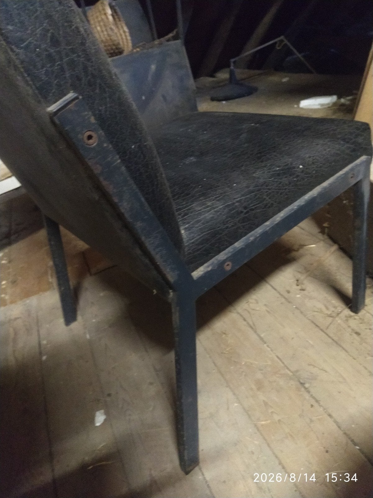4 koppelbare ( wachtkamer ) stoelen, Ophalen, Zwart, Leer