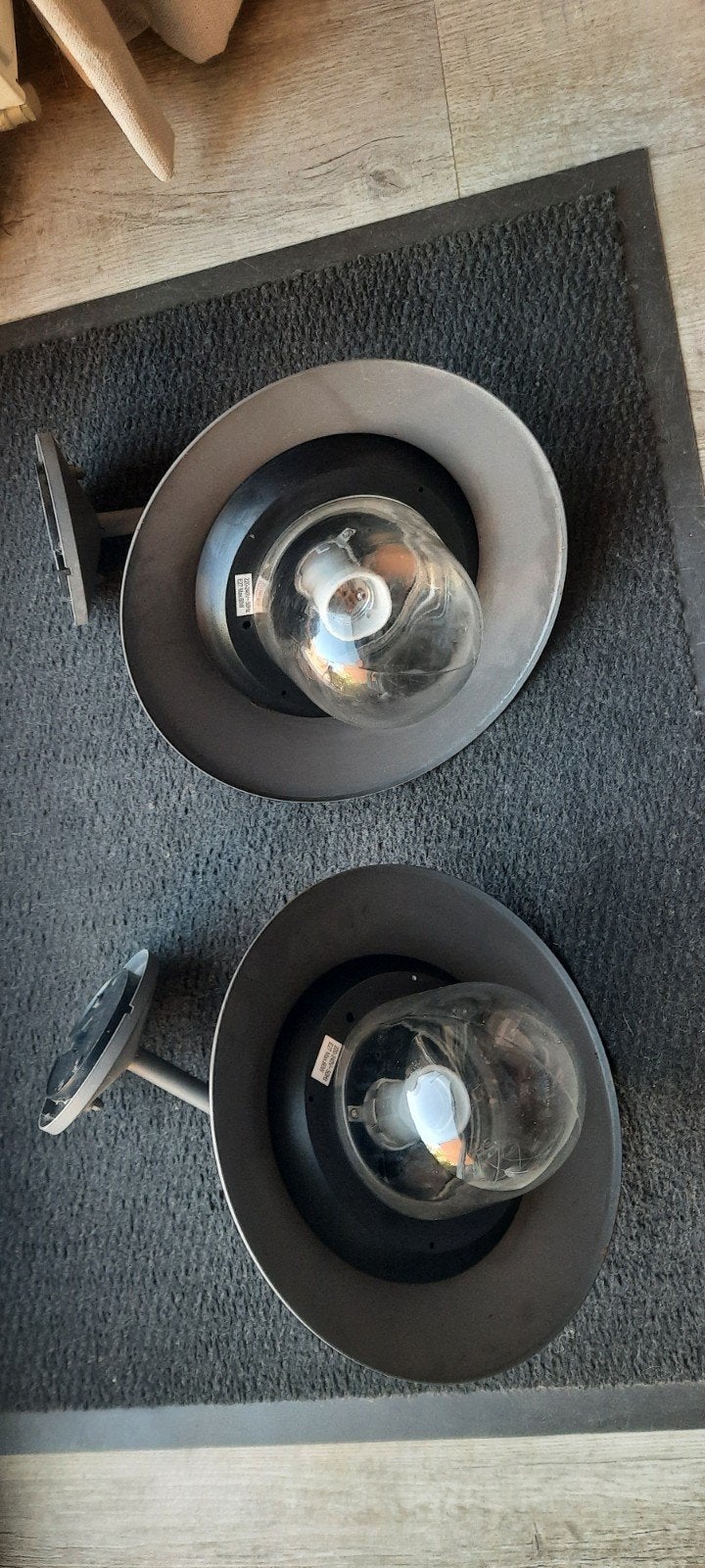 2 industriële buitenlampen, Gebruikt, Wandlamp, Ophalen of Verzenden, Netvoeding