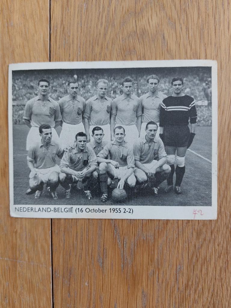 Voetbalplaatje Nederlands Elftal 1955, Ophalen of Verzenden, Gebruikt, Plaatje
