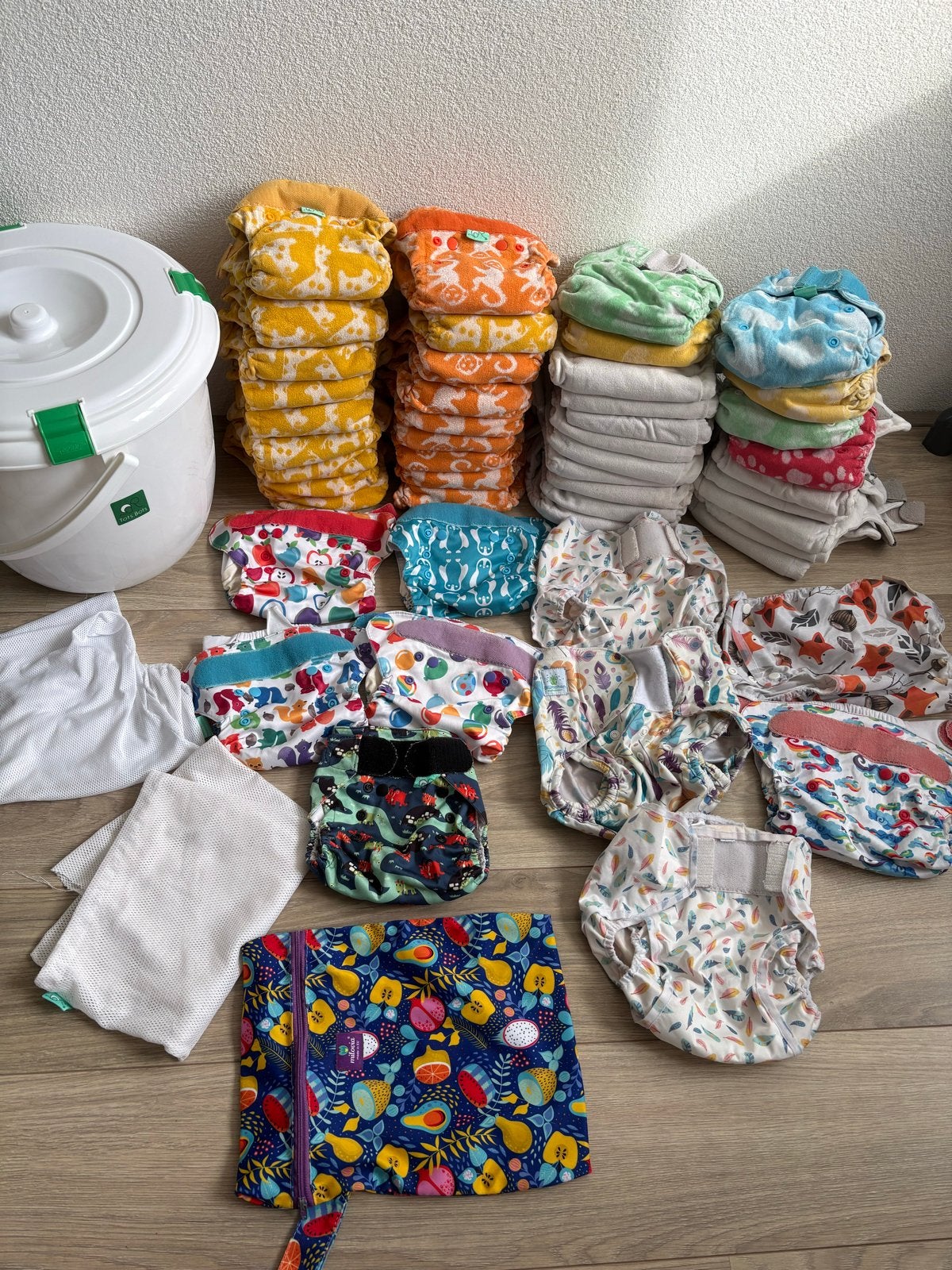 Wasbare luiers: Bamboozle Stretch (maat 1 & 2) + overbroekje, Ophalen of Verzenden, Gebruikt