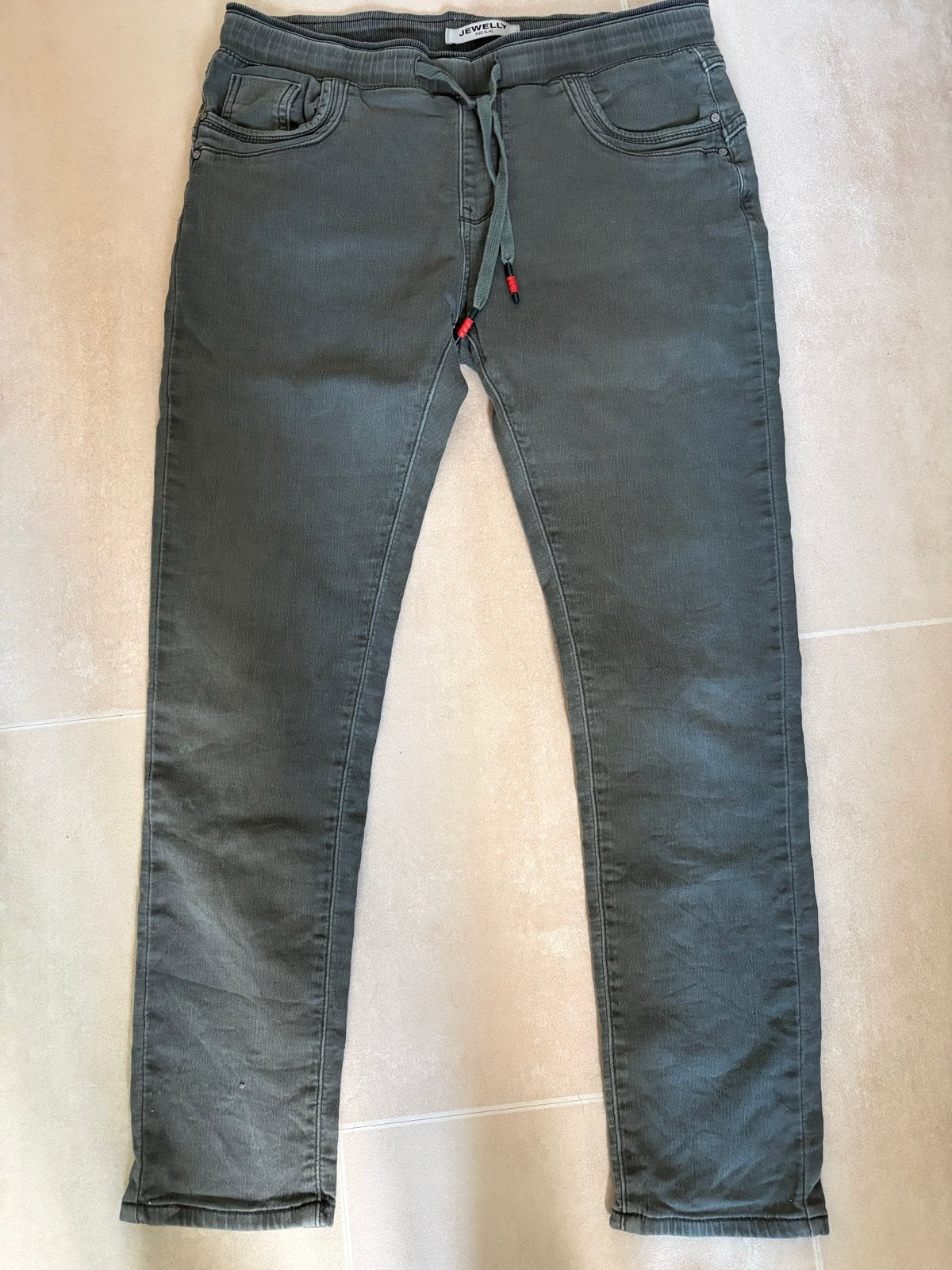 JEWELLY Jeans Jogger Groen Maat XL/42, Ophalen of Verzenden, Zo goed als nieuw, Overige kleuren