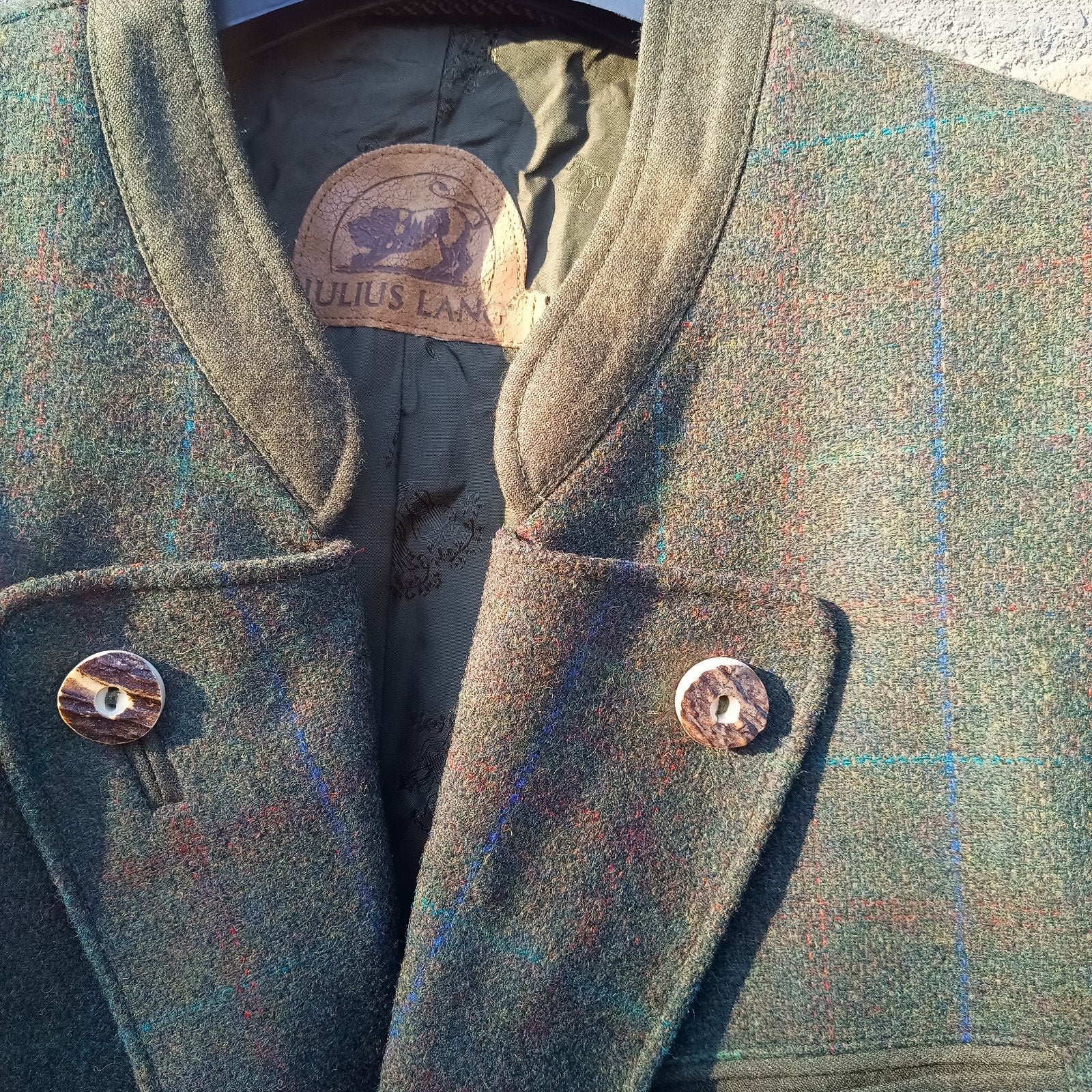 Julius Lang 50 tweed loden trachten janker Oktoberfest, Ophalen of Verzenden, Gedragen, Maat 48/50 (M), Julius Lang