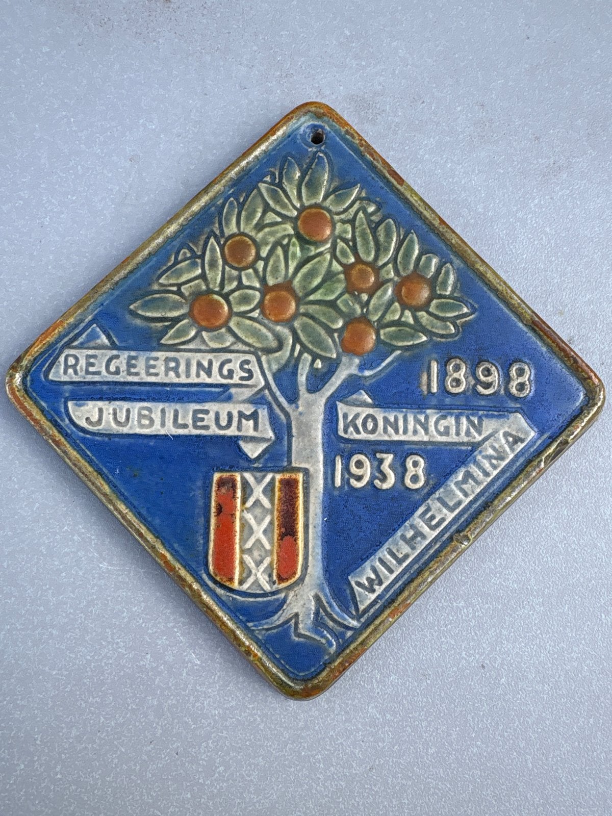 Regeringsjubileum Koningin Wilhelmina Tegel 1898-1938, Ophalen of Verzenden