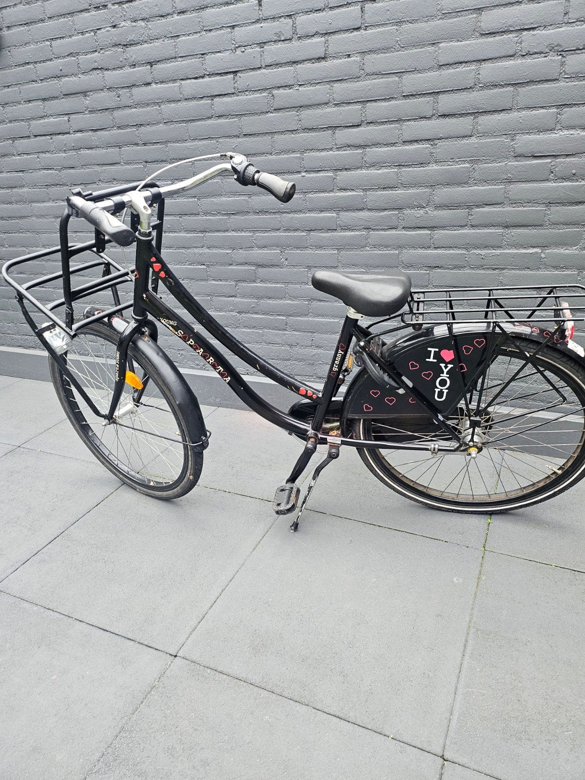 Sparta Transportfiets - Zwart met voor- en achterdrager, Sparta, Velgrem, Ophalen of Verzenden, 50 tot 53 cm
