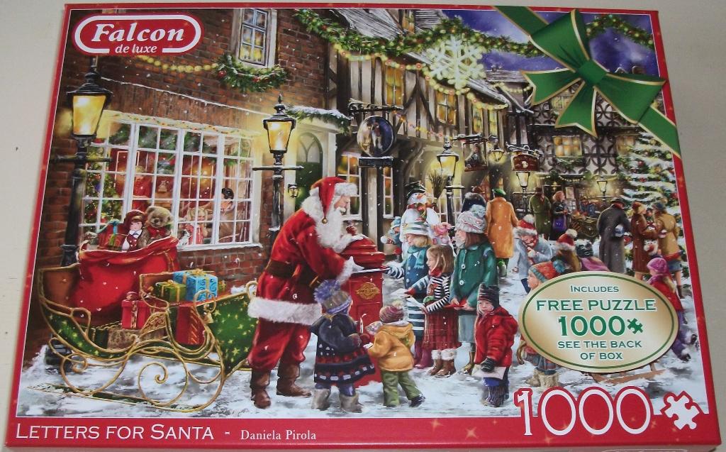 Puzzel *** LETTERS FOR SANTA *** 2x 1000 stukjes Falcon, Ophalen of Verzenden, 500 t/m 1500 stukjes, Zo goed als nieuw, Legpuzzel