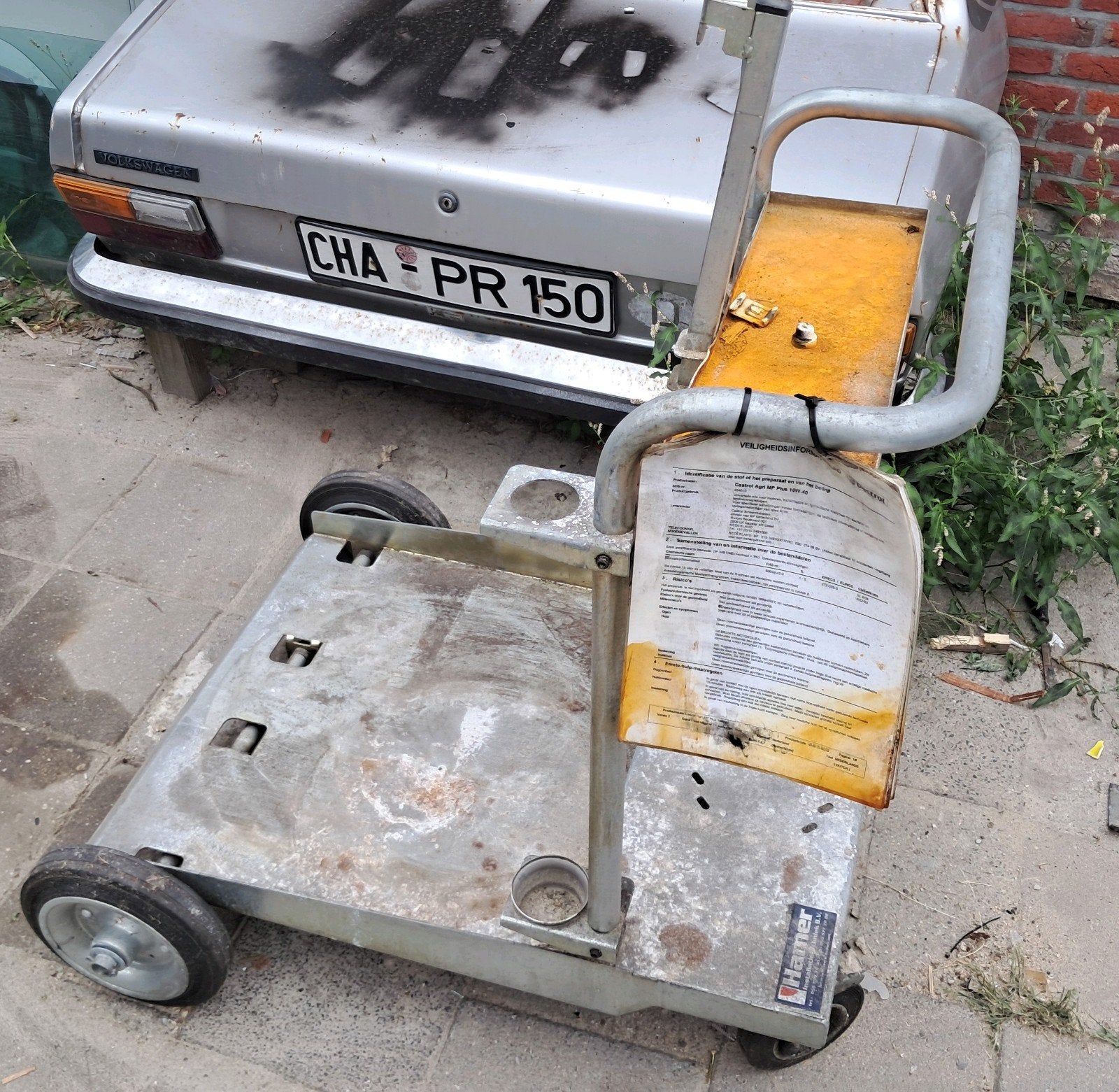 Rollend karretje, 100 liter of meer, Ophalen, Gebruikt, Transportkar