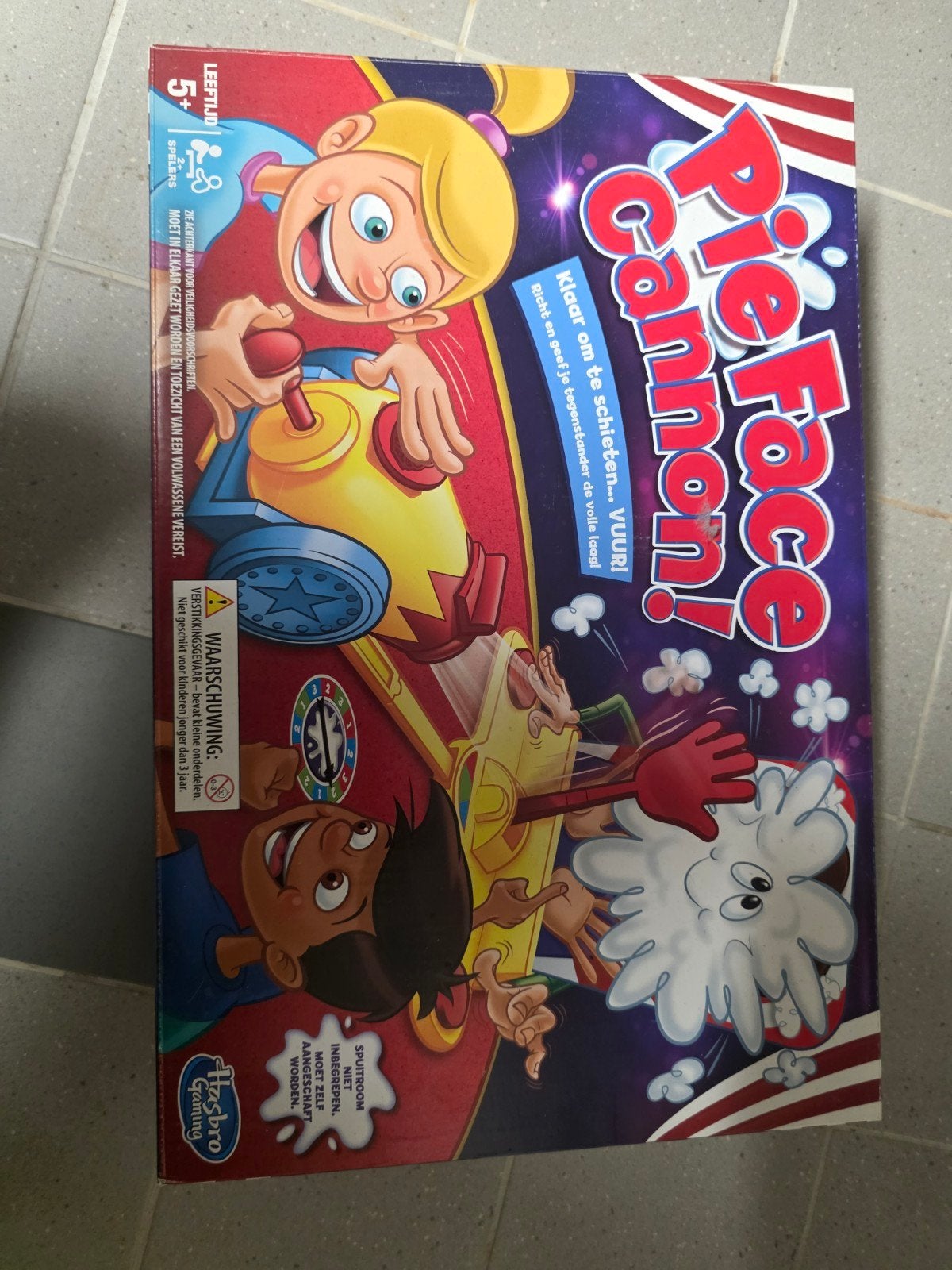 Pie Face Cannon! Spel van Hasbro Gaming, Hobby en Vrije tijd, Een of twee spelers, Ophalen of Verzenden, Zo goed als nieuw, Hasbro Gaming