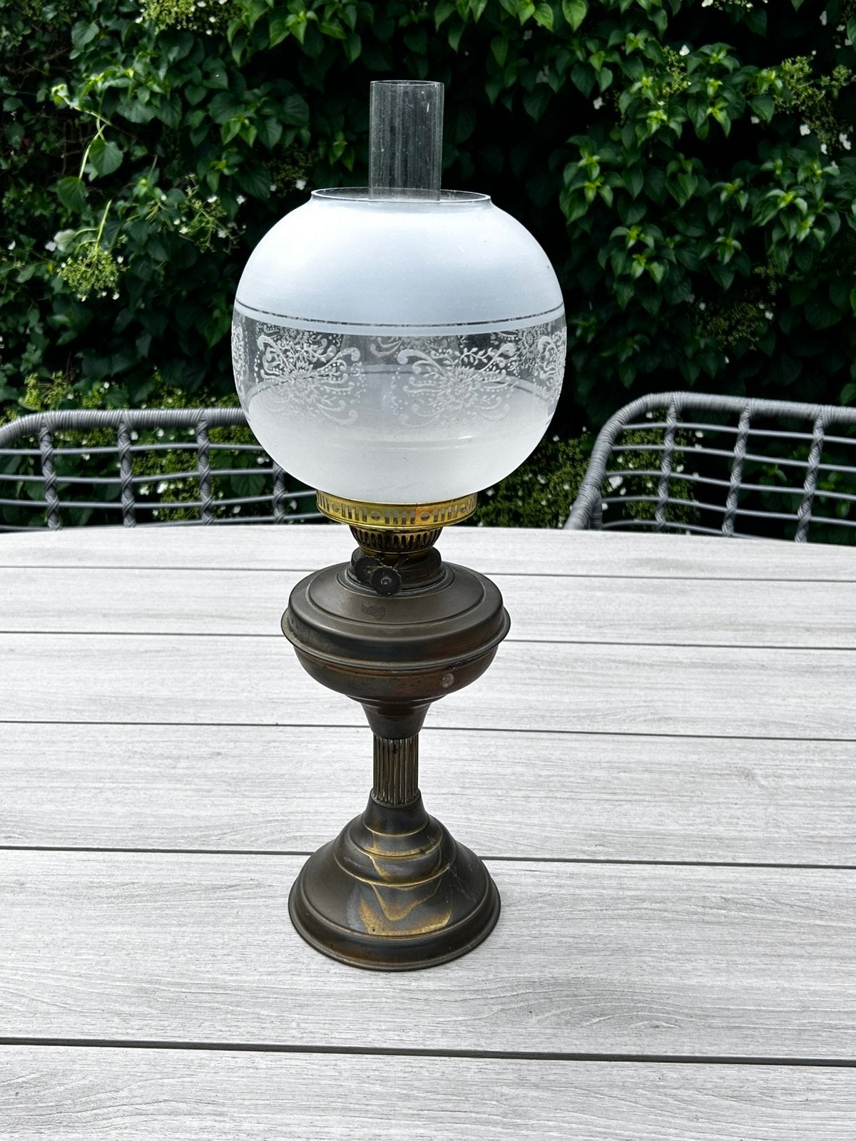Antieke olielamp, Ophalen