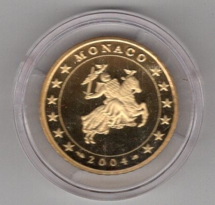 50 Eurocent Monaco 2004 - PROOF - Zegel met Toernooiridder, Verzenden, Monaco, 50 cent, Losse munt
