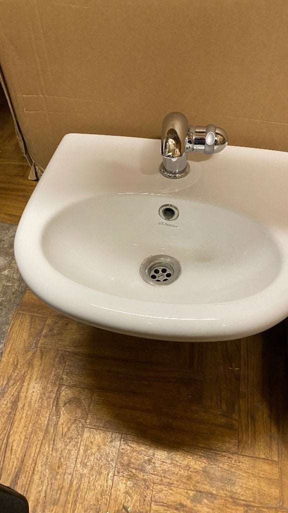 Wastafel met Grohe kraan en Sphinx wasbak, Ophalen of Verzenden, Gebruikt, Steen, Wastafel