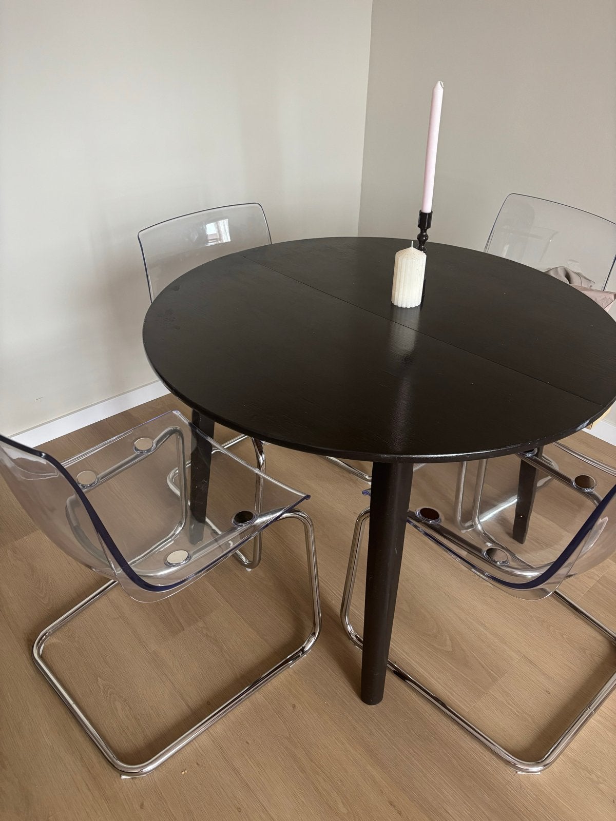 Ronde eettafel 105 cm, Huis en Inrichting, Tafels | Eettafels, Ophalen, Gebruikt, 100 tot 150 cm, Rond