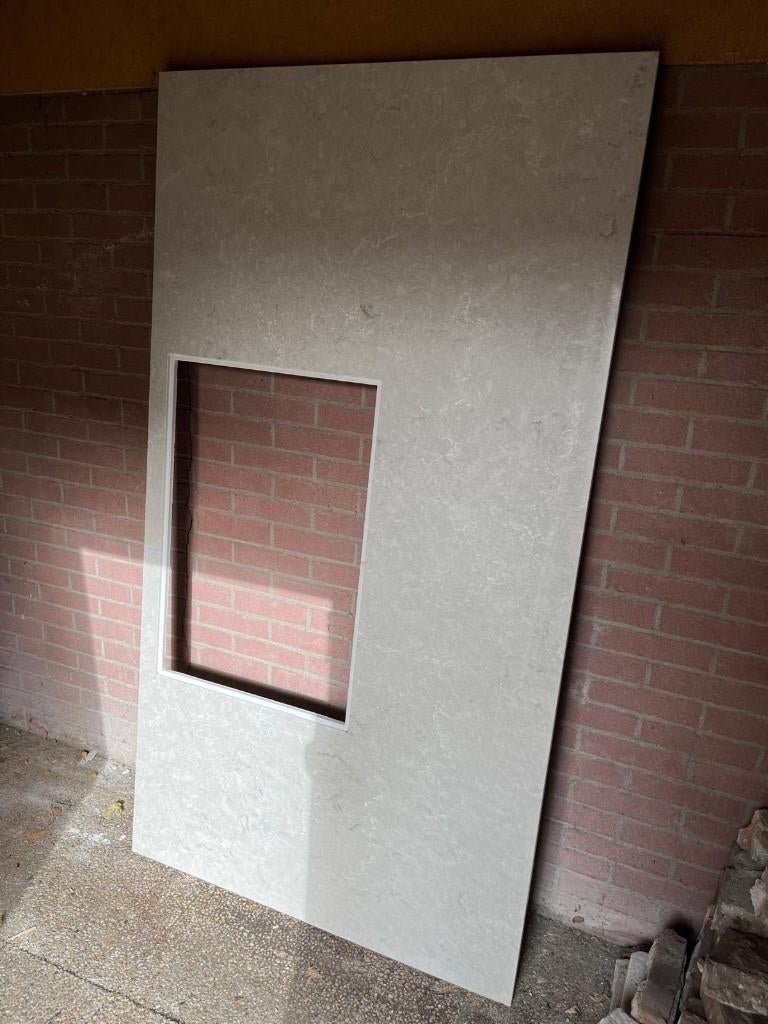 Aanrechtblad Ceasarstone Bianco Drift 6131 (2cm dik), Ophalen, Overige kleuren, Nieuw, Enkelwandige keuken