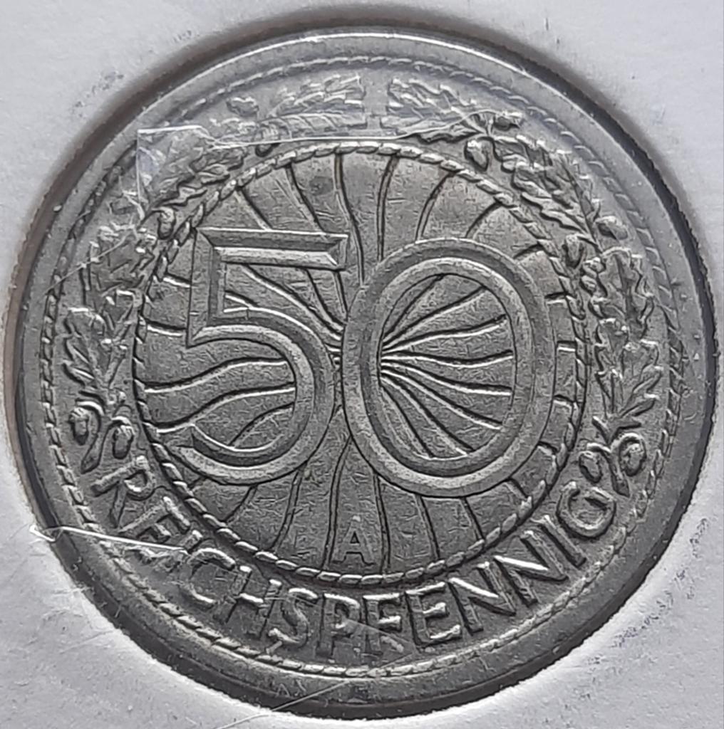 Duitse Rijk 50 reichspfennig 1927 (A), Postzegels en Munten, Munten | Europa | Niet-Euromunten, Ophalen of Verzenden, Duitsland