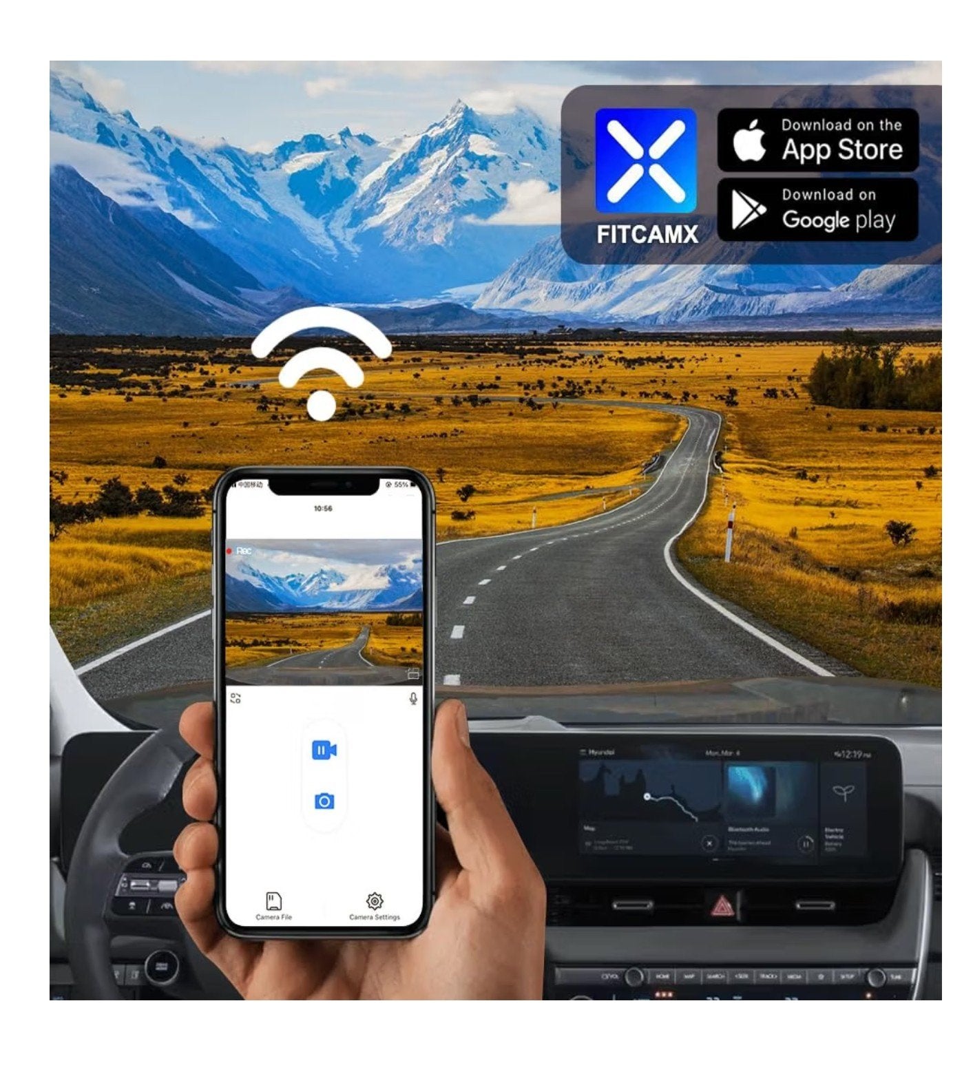 FITCAMX Dashcam Hyundai IONIQ 5 (2022-2024) - OEM-look, Ophalen of Verzenden, Gebruikt