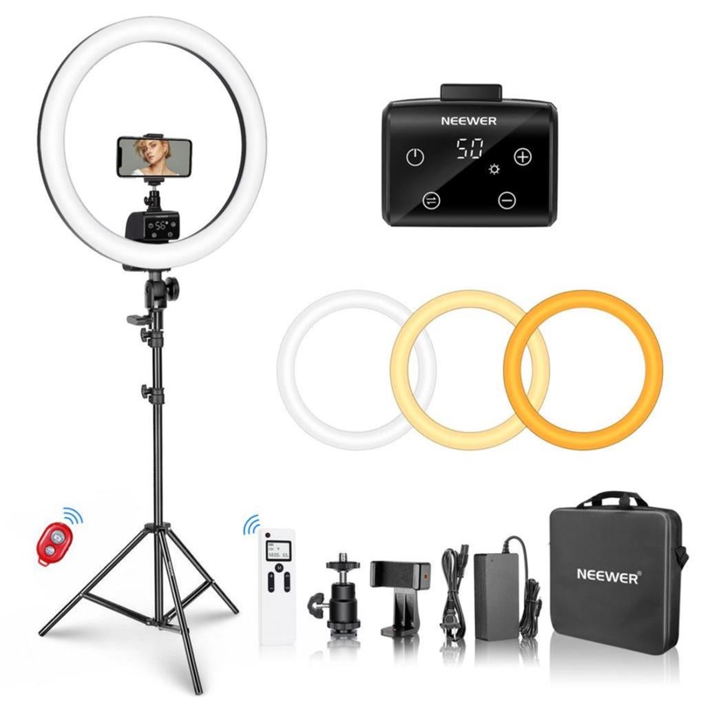 NEEWER Ring Light 55W 48 cm met statief, Verzenden, Zo goed als nieuw, Lamp of Flitsset