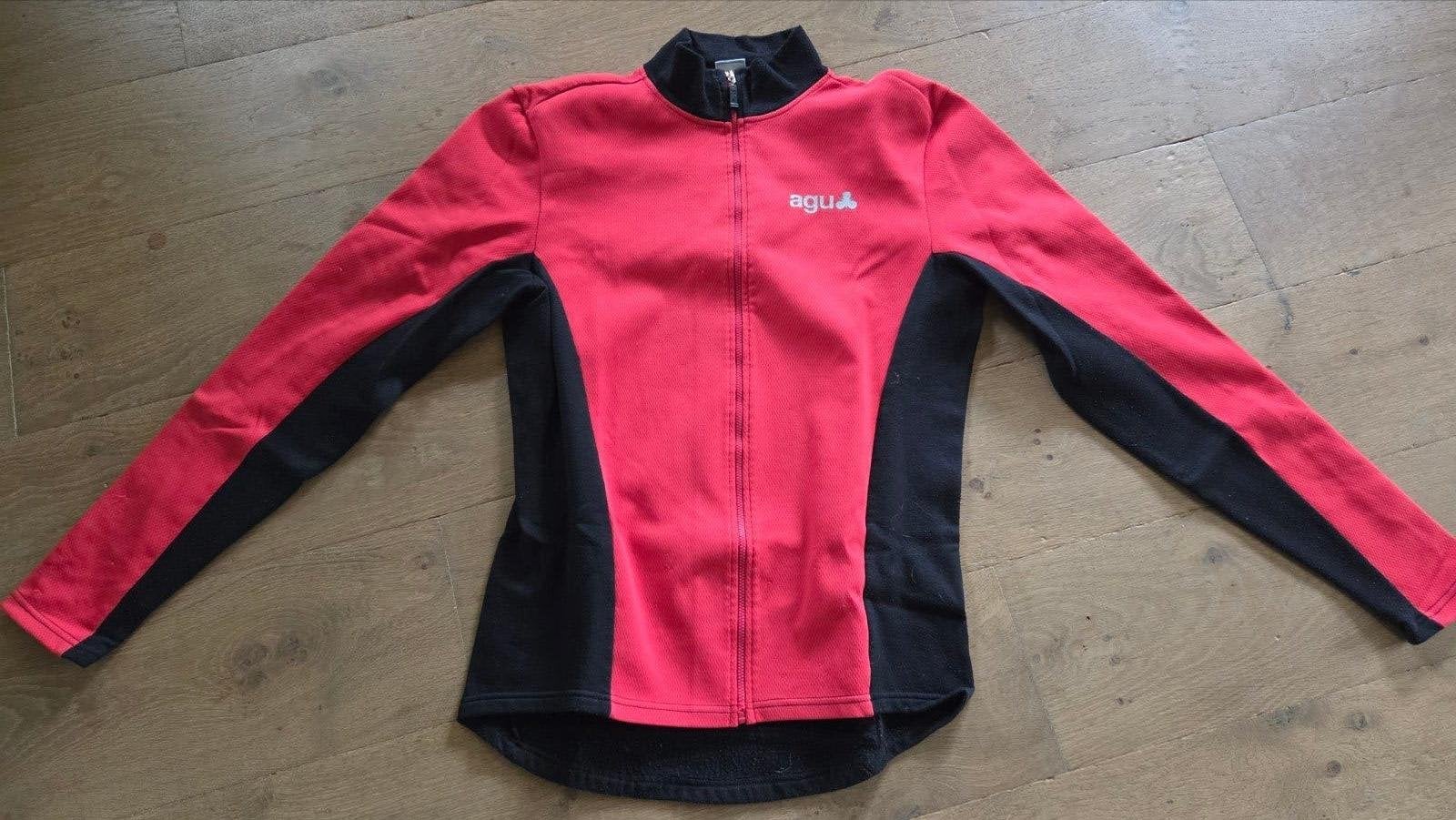 AGU Fietsjack Rood/Zwart Maat L, Ophalen of Verzenden, Zo goed als nieuw, Kleding