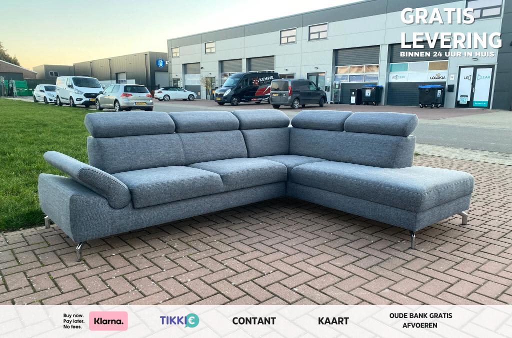 Montèl Urban Grijze Hoekbank–Ruime Lounge –Gratis Levering, 150 tot 200 cm, Hoekbank, 75 tot 100 cm, Ophalen of Verzenden