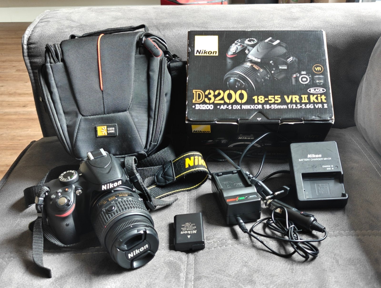 Nikon D3200 Spiegelreflexcamera met 18-55mm VR II Kit, Spiegelreflex, Cameratas, Ophalen of Verzenden, Zo goed als nieuw