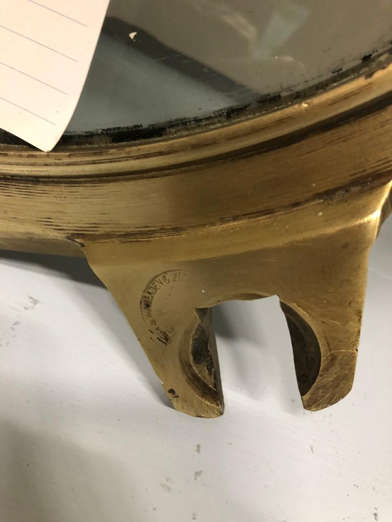 Grote messing patrijspoort - 10 kg - scheepsraam, Antiek en Kunst, Ophalen