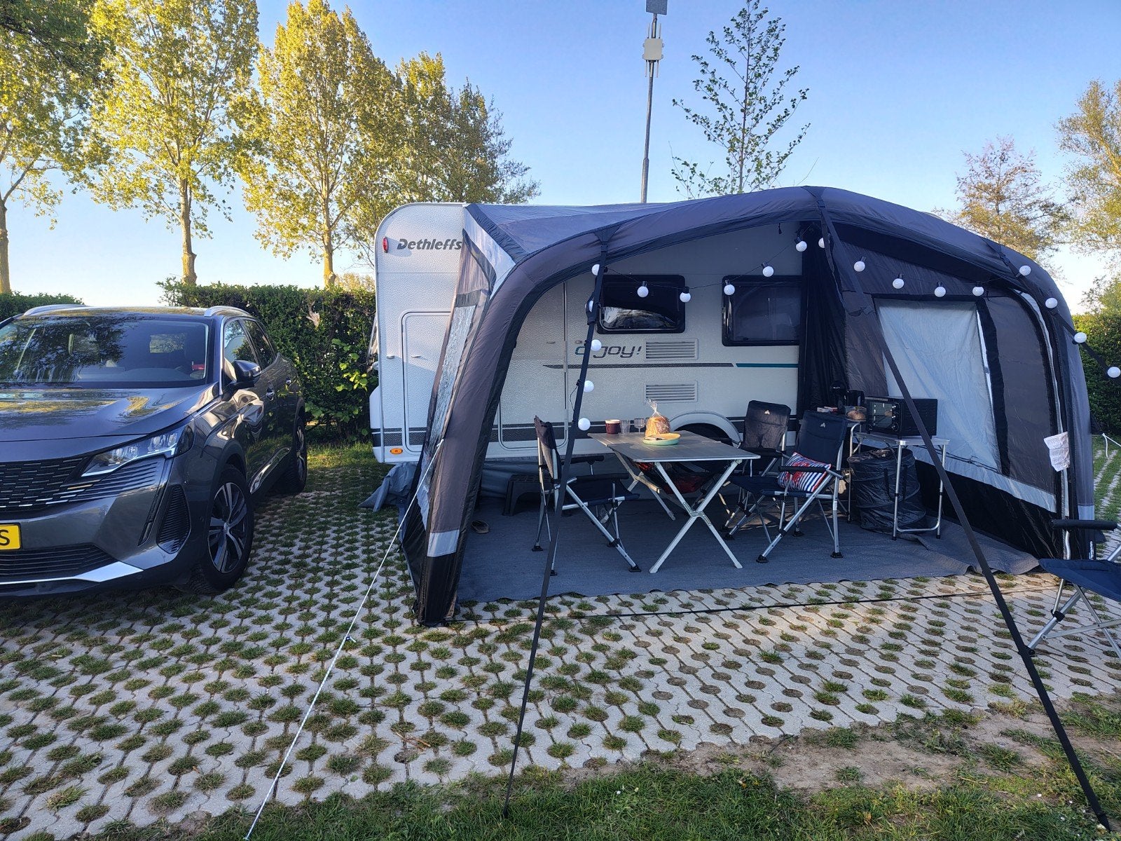 Obelink Arcade Sunroof 390 EasyAir met zijwanden, Caravans en Kamperen, Ophalen, Zo goed als nieuw
