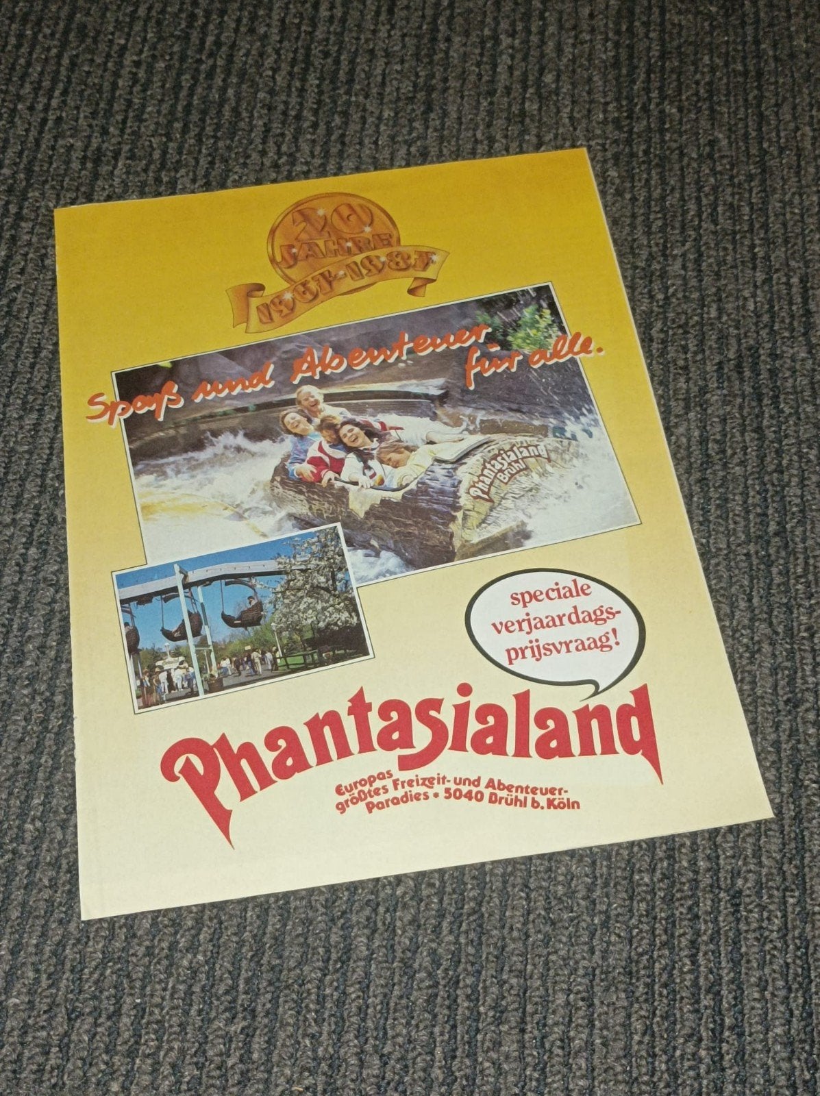 Vintage brochure 20 jaar Phantasialand 1987, Verzenden, Zo goed als nieuw, Phantasialand, Folder