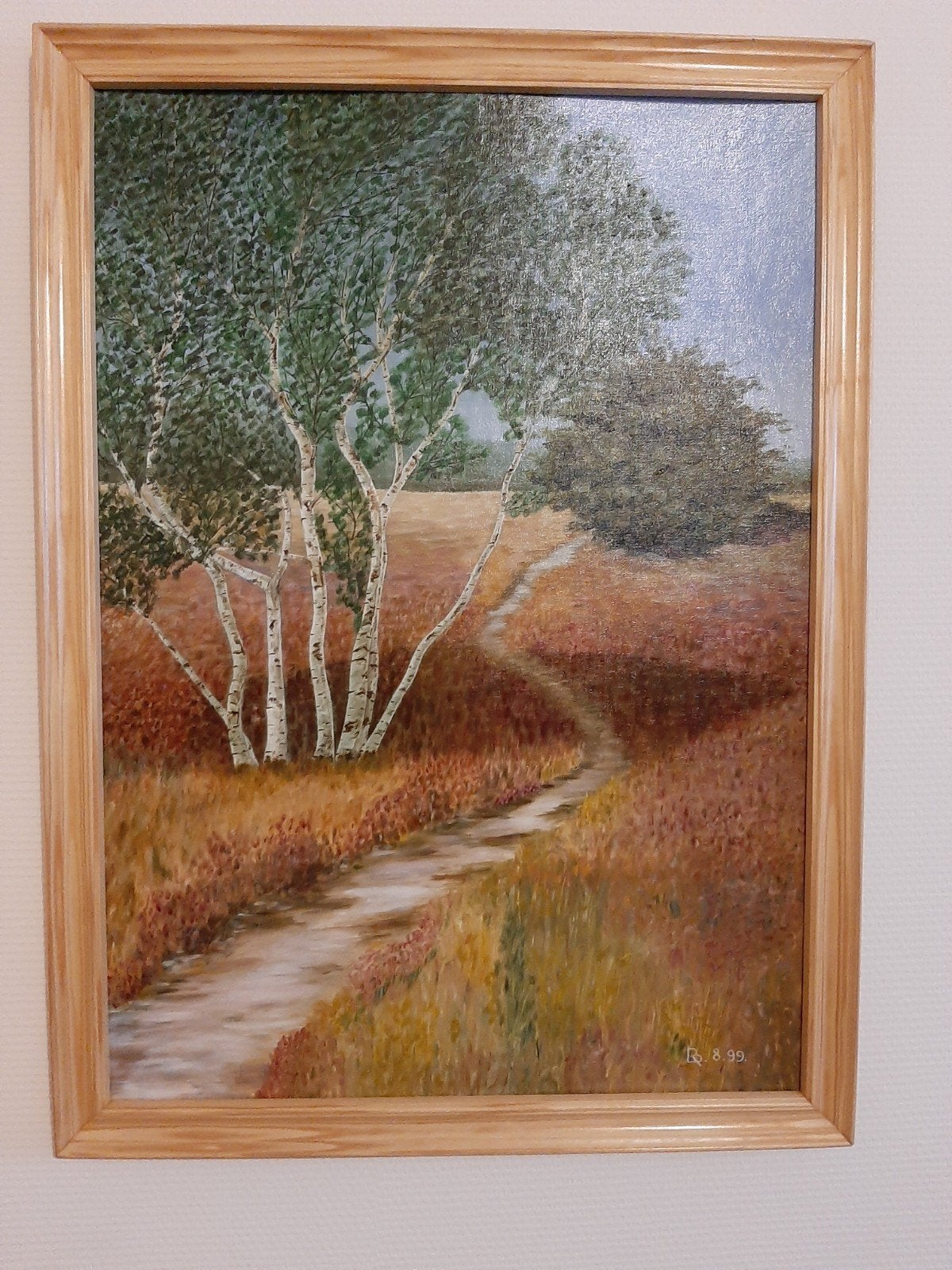 Schilderij landschap heideveld, Ophalen of Verzenden