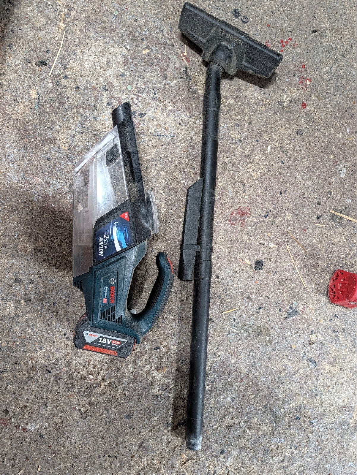 Bosch professione 18V Accu Steelstofzuiger met Stang en Mond, Ophalen of Verzenden, Zo goed als nieuw