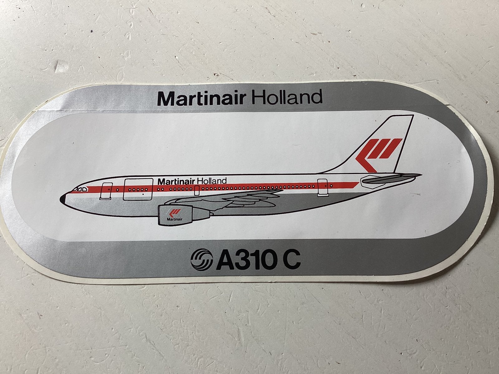 Sticker Martinair Holland A310C, Verzenden, Zo goed als nieuw, Overige typen