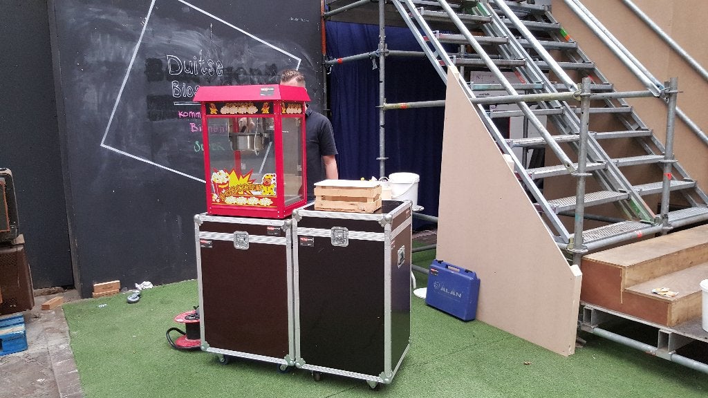 popcornmachine incl. flightcase en extra's, Ophalen, Gebruikt, Overige