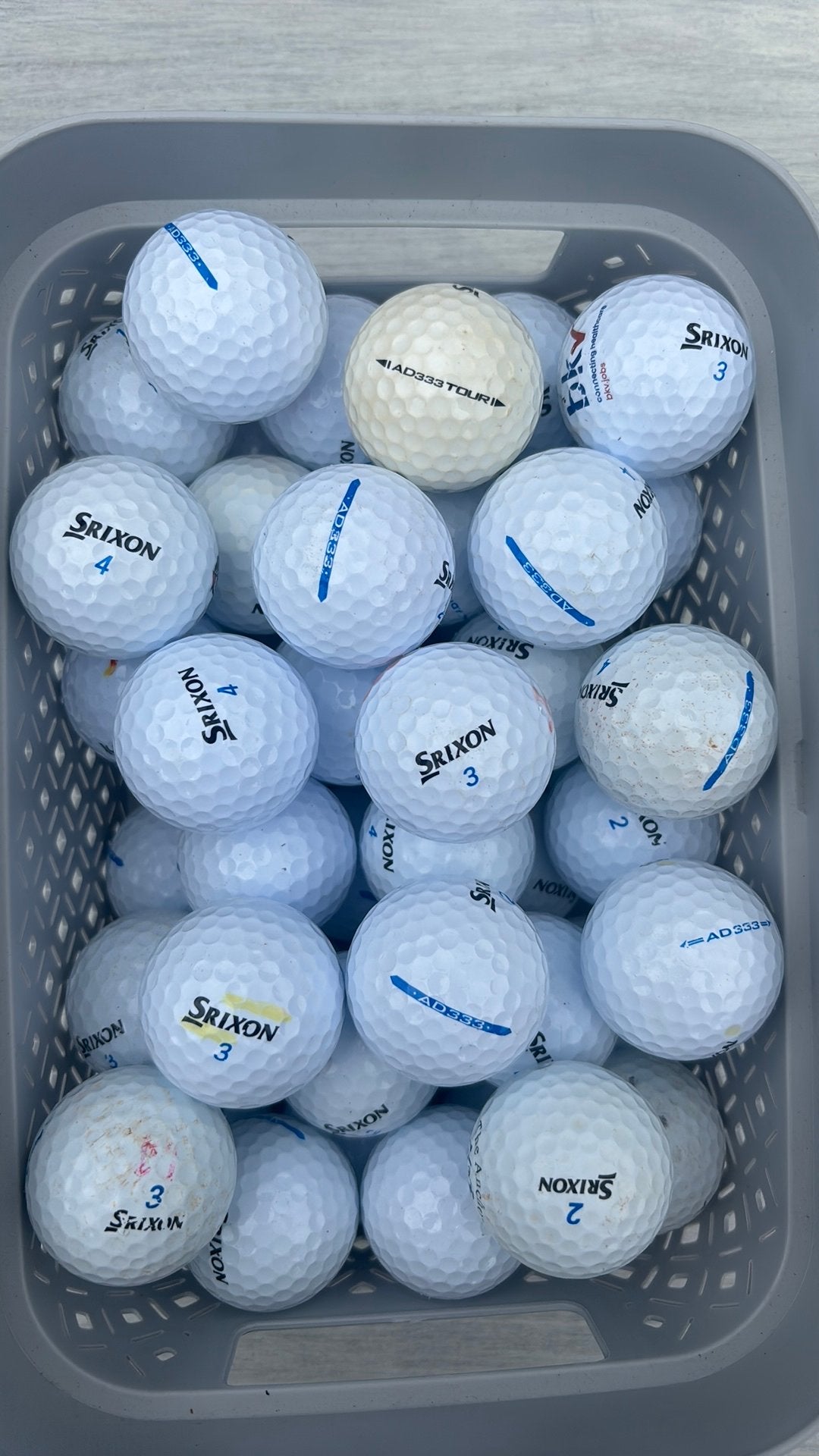 50 Srixon AD333 golfballen, Sport en Fitness, Golf, Ophalen of Verzenden, Gebruikt, Bal(len)