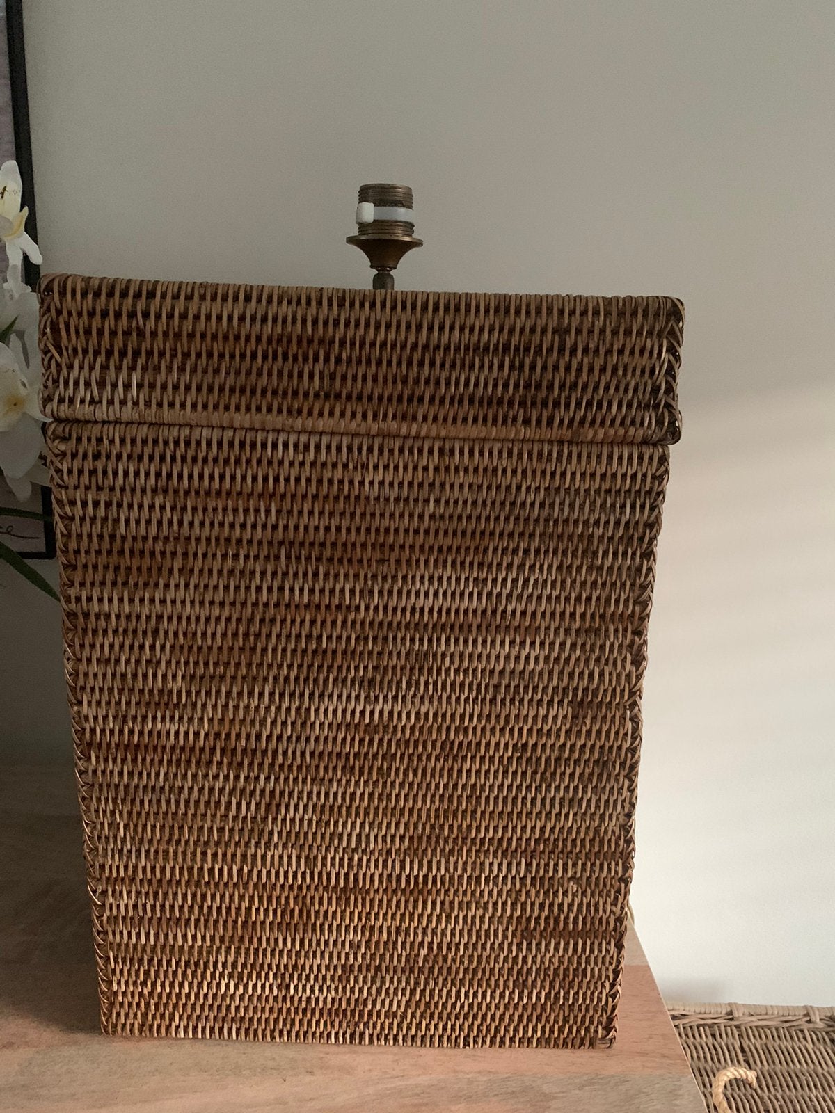 Birma, rieten lampenvoet XL, 50 cm, Gebruikt, Overige merken, Vintage