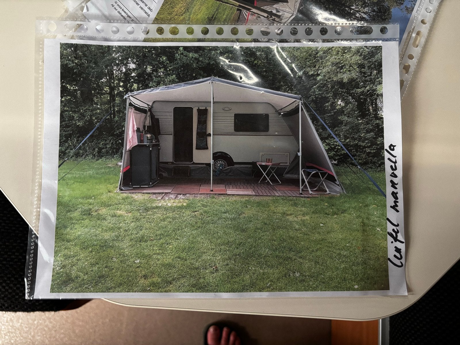 Luifel/tent Marvella voor caravan (rood/grijs), Ophalen, Gebruikt