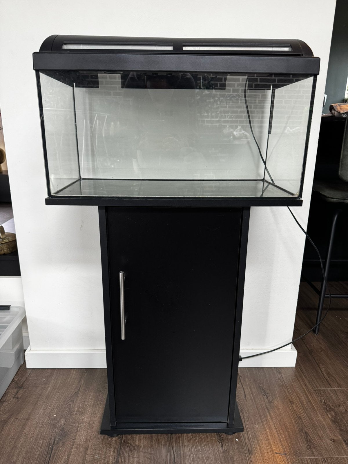 Aquarium Marina Style / 54 ltr. met onderkast, accessoires, Ophalen, Inclusief deksel, Gebruikt, Leeg aquarium