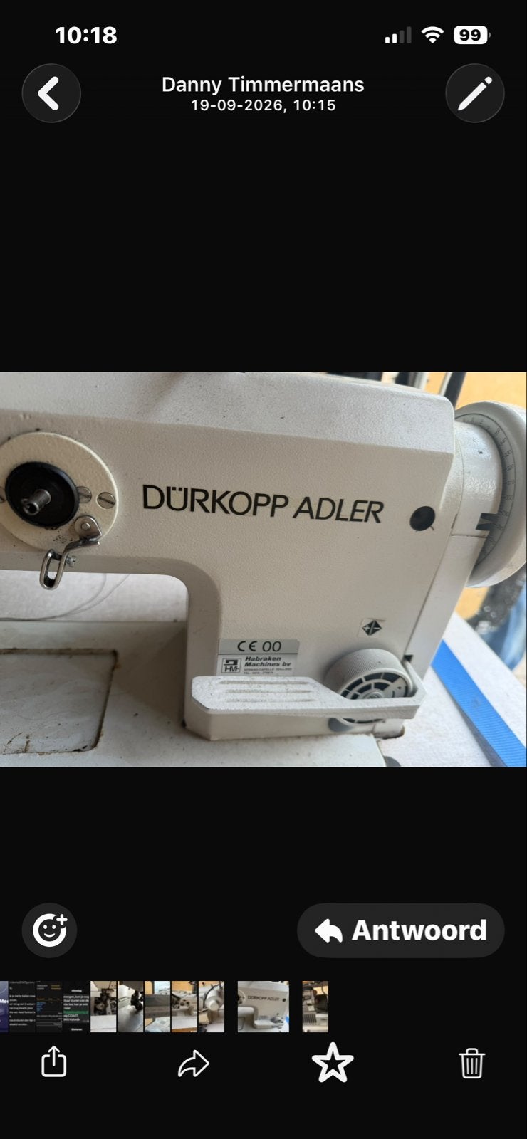 Dürkopp Adler 2-naalds naaimachine, Overige merken, Gebruikt, Ophalen of Verzenden, Naaimachine