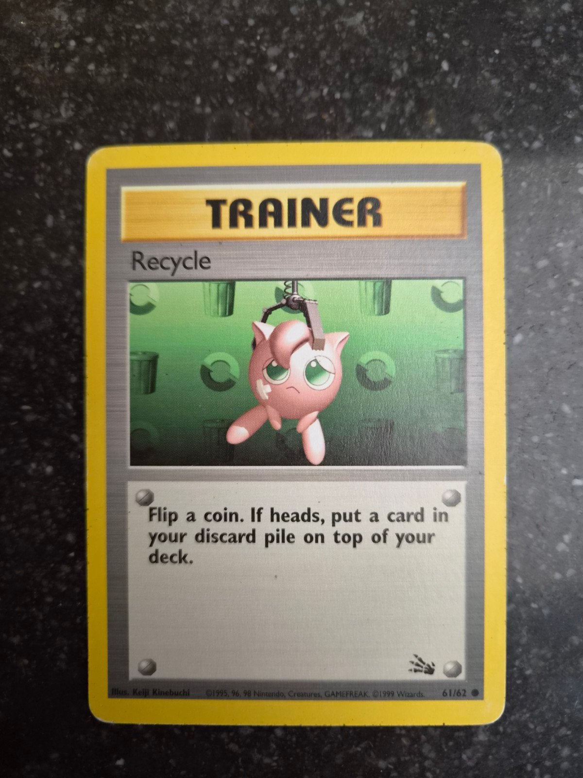 Pokémon Trainer Recycle kaart (1999) - Jigglypuff, Ophalen of Verzenden, Gebruikt, Losse kaart