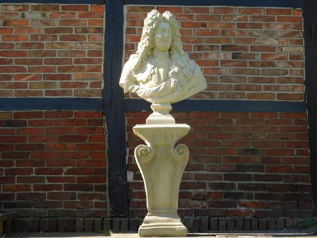 Vintage Buste Lodewijk XIV op Sokkel - 170 cm - Gietsteen, Ophalen of Verzenden
