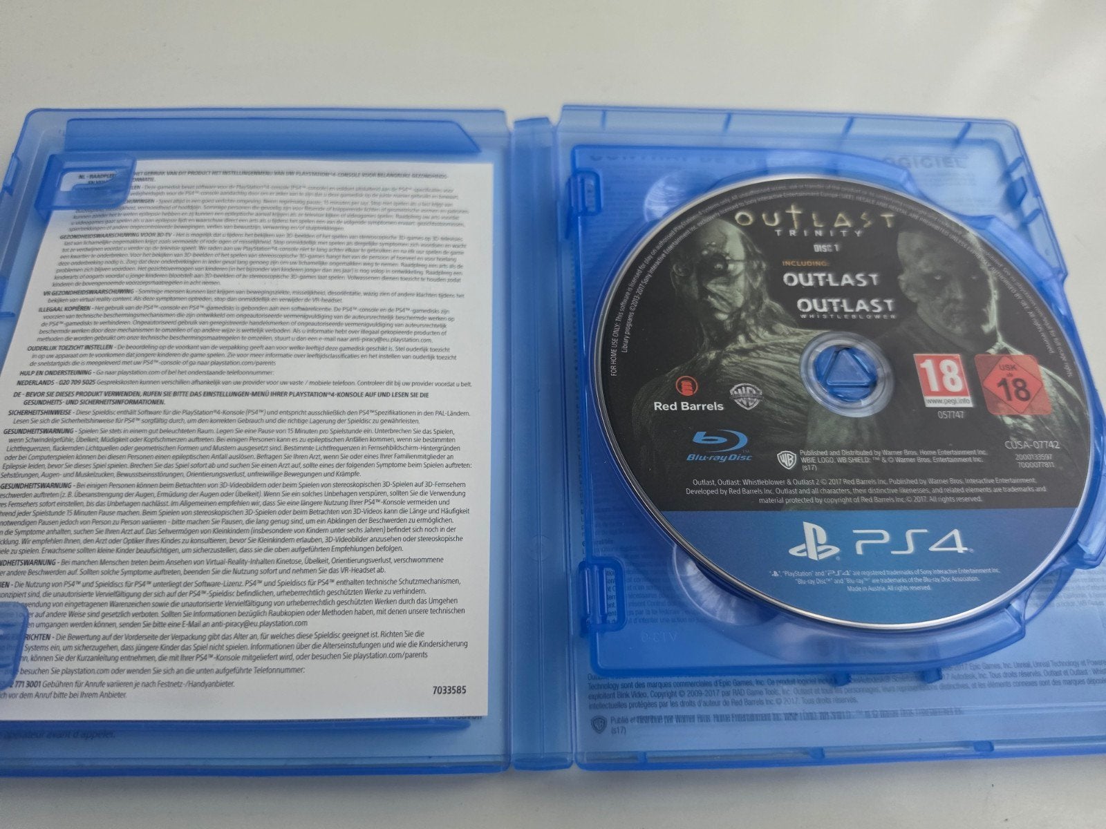 Outlast Trinity voor Playstation 4 en 5 Lees Goed Aub, Avontuur en Actie, Vanaf 18 jaar, Warner Bros Games EU, 1 speler